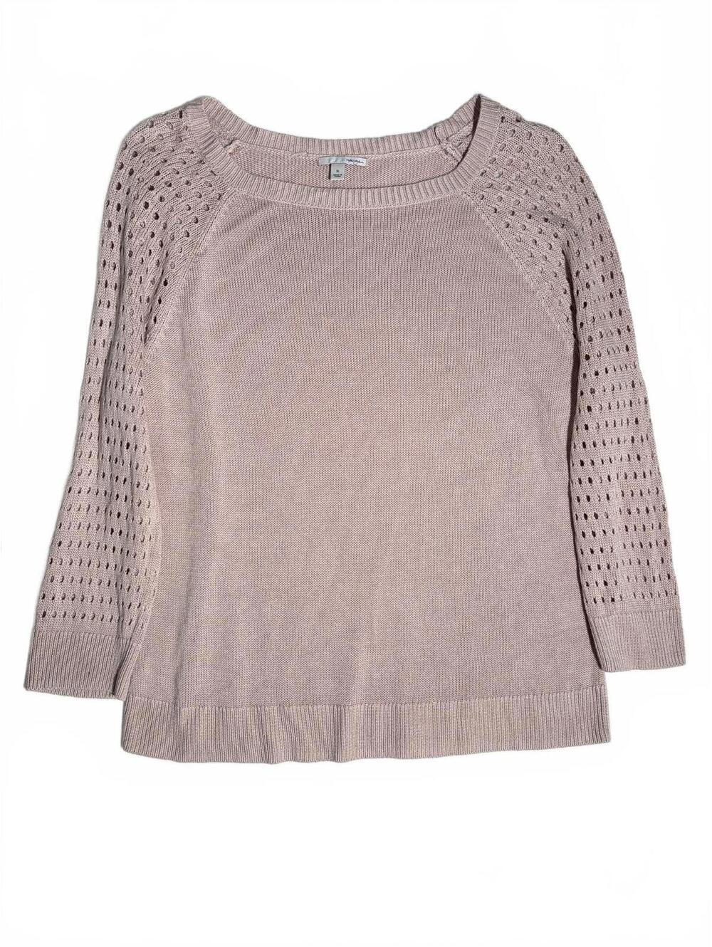 Halogen Nordstrom XL Mauve Pointelle Raglan Sleeve Lightweight Fall Sweater